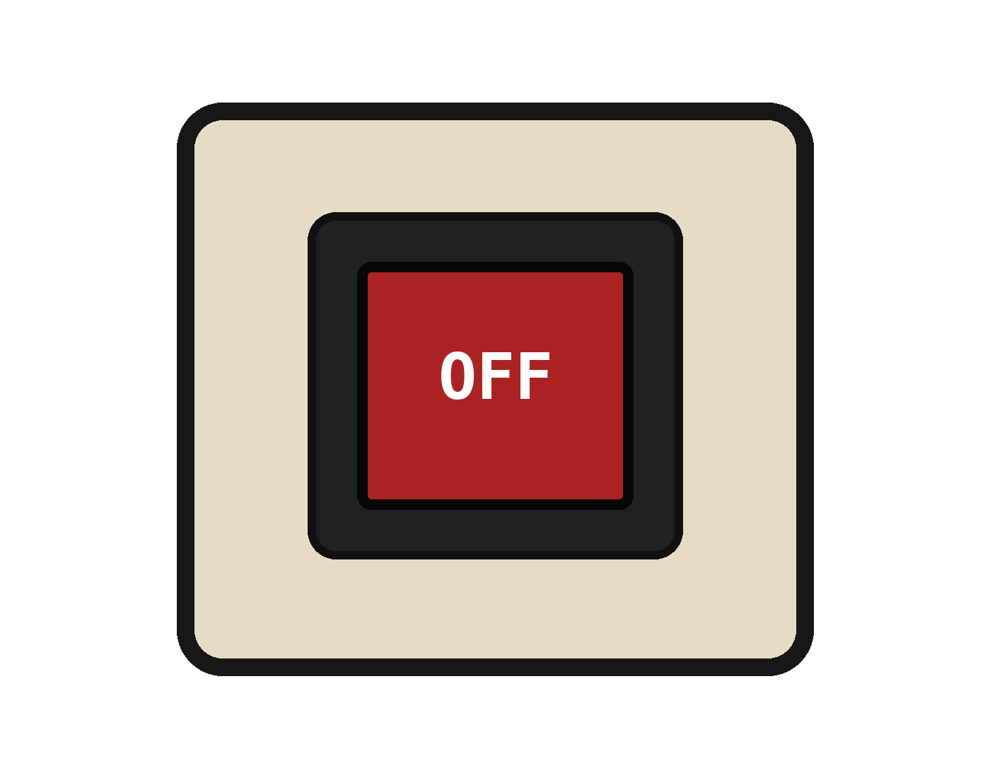 Power switch set to off