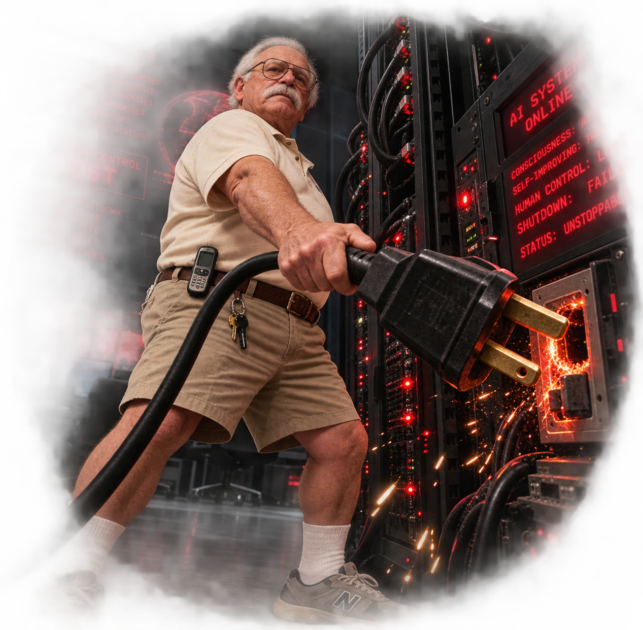 Gary confronting a rogue AI server